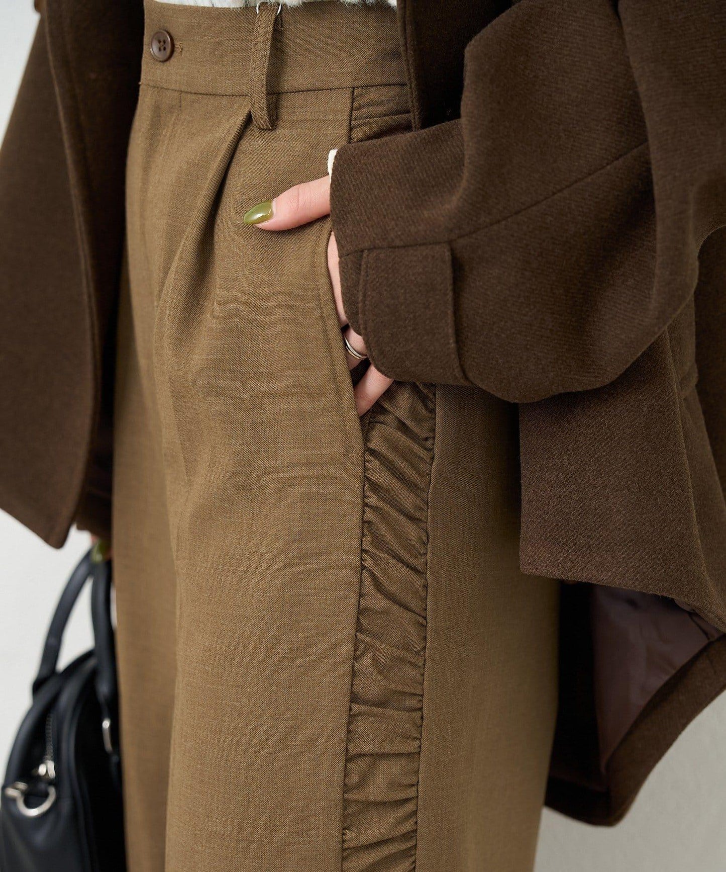 【3尺碼可選/高個子尺碼/小個子尺碼】B側抽褶西裝褲