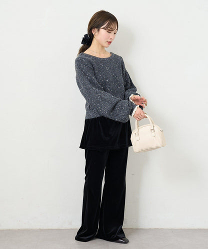 【前後兩穿】B 閃粉後開衩套頭衫