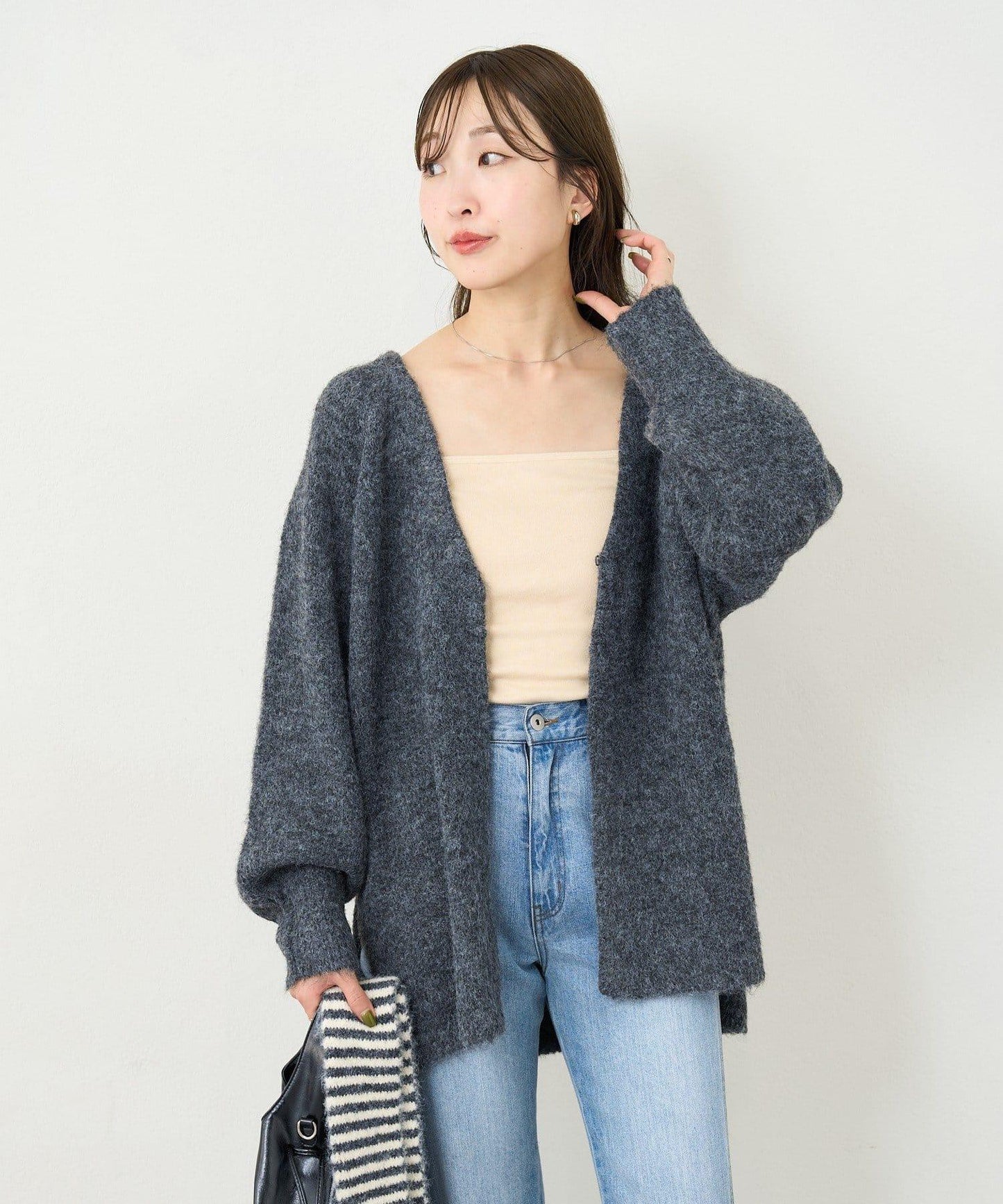 【5色可選/前後兩穿】B針織寬鬆開衫