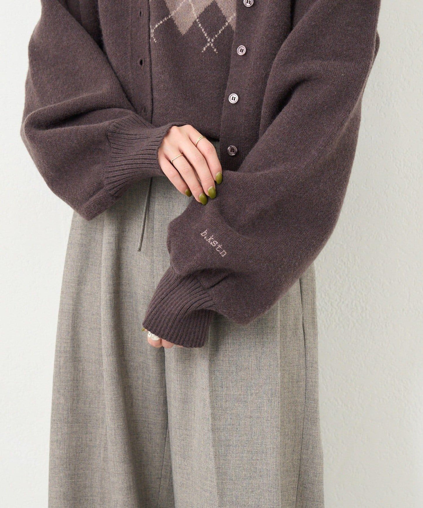 B 菱格吊帶套裝開衫