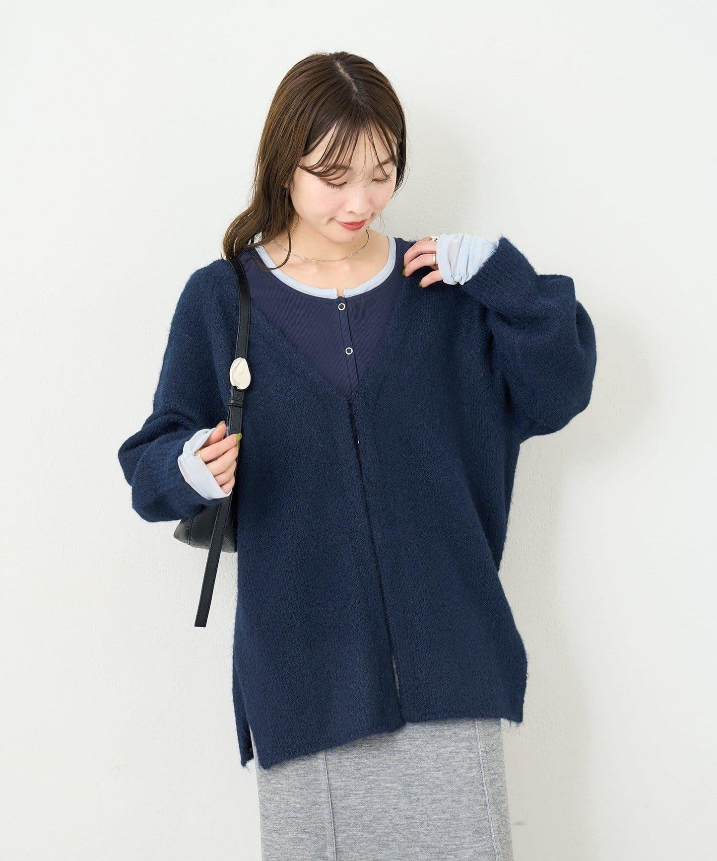 【5色可選/前後兩穿】B針織寬鬆開衫