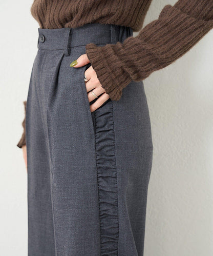 【3尺碼可選/高個子尺碼/小個子尺碼】B側抽褶西裝褲