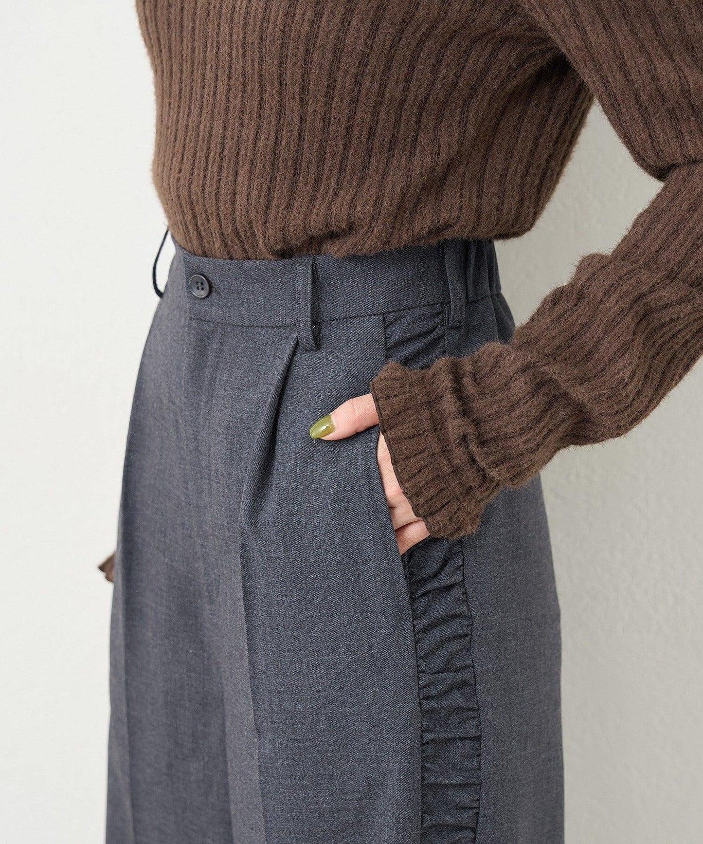 【3尺碼可選/高個子尺碼/小個子尺碼】B側抽褶西裝褲