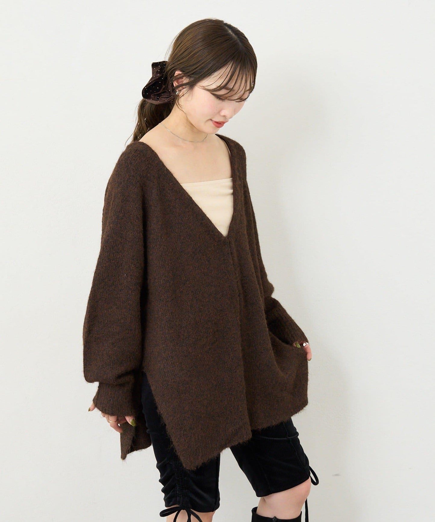 【5色可選/前後兩穿】B針織寬鬆開衫