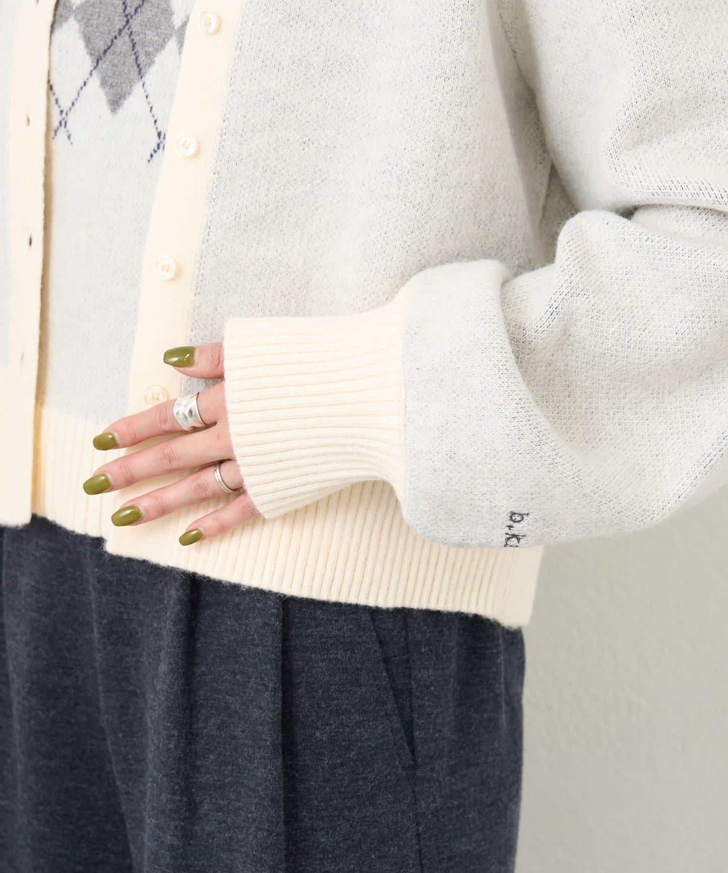 B 菱格吊帶套裝開衫