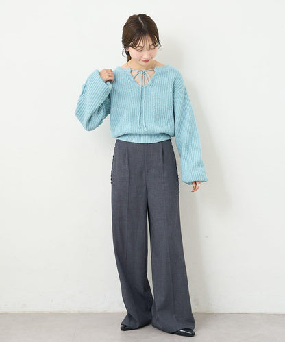 【前後兩穿】B 閃粉後開衩套頭衫