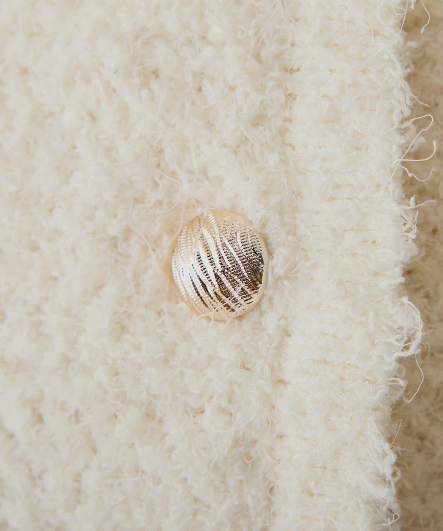 【one after another】金色紐扣短袖仿粗花呢開衫