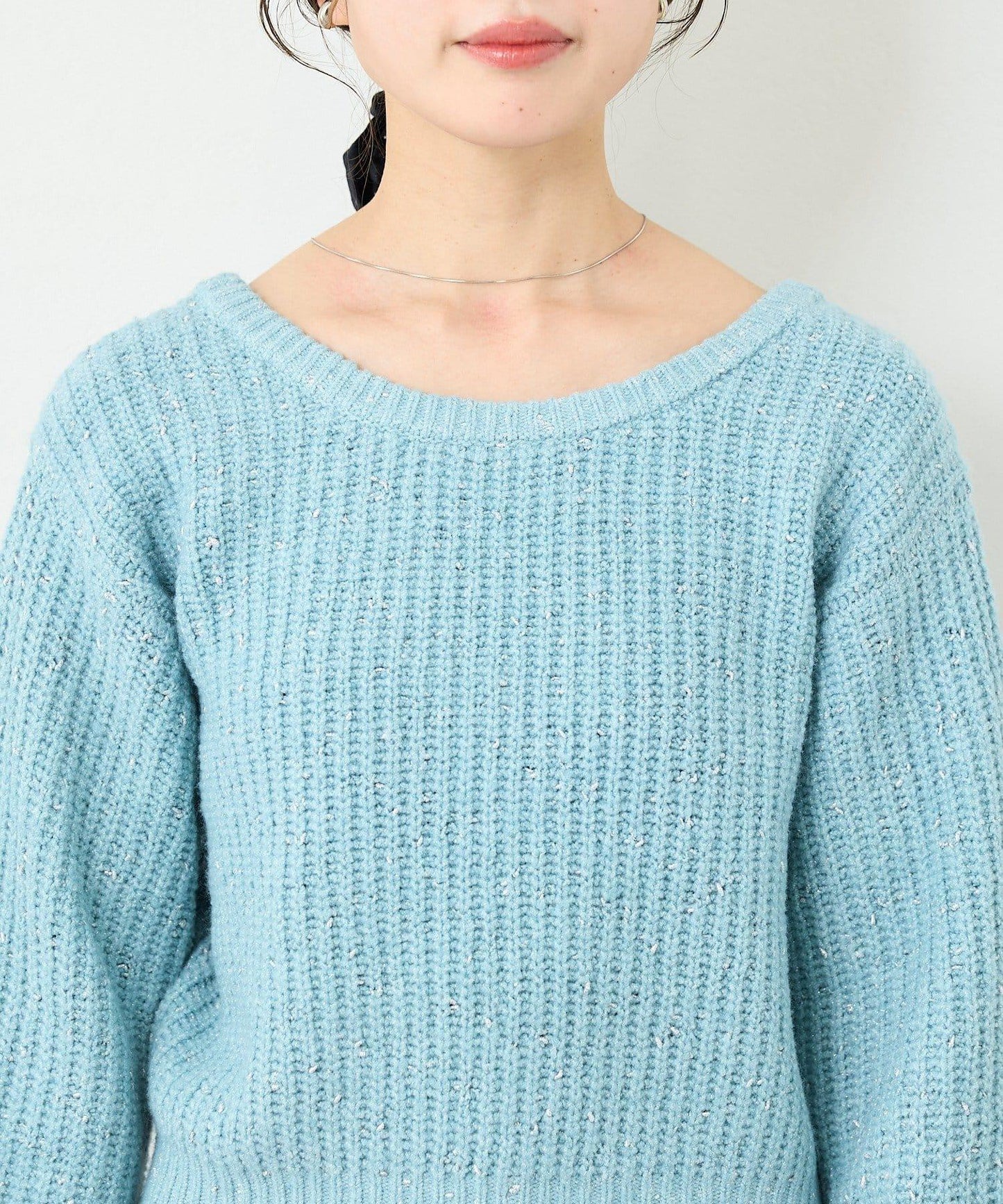 【前後兩穿】B 閃粉後開衩套頭衫