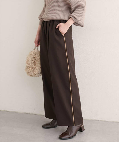 【natural couture】側邊條紋休閒褲