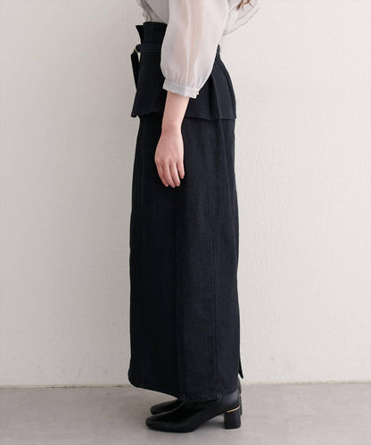 【natural couture】束腰帶牛仔半身裙