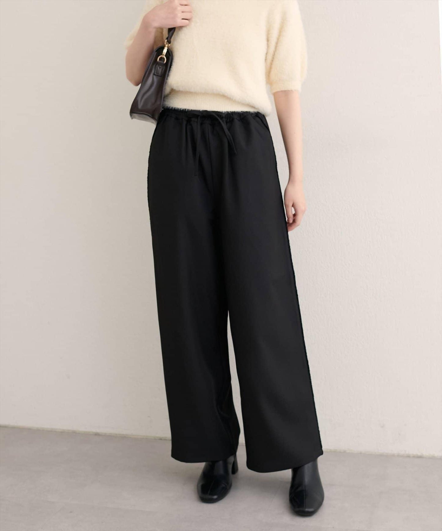 【natural couture】側邊條紋休閒褲