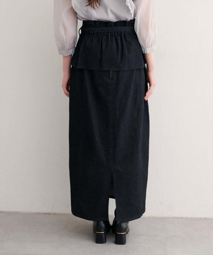 【natural couture】束腰帶牛仔半身裙