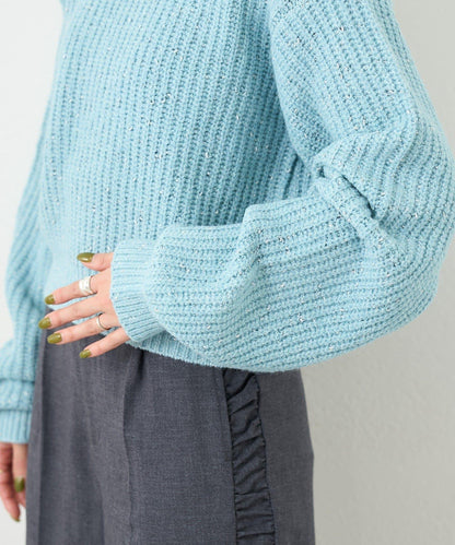 【前後兩穿】B 閃粉後開衩套頭衫