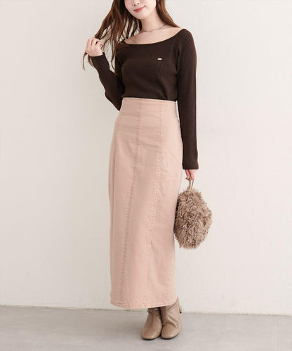 【natural couture】束腰帶牛仔半身裙