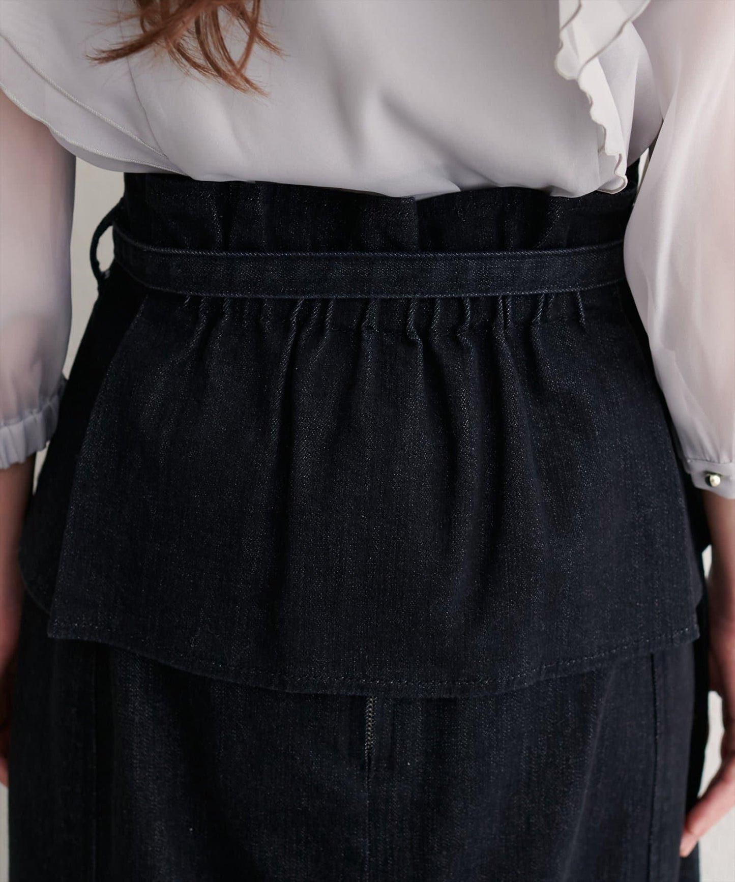 【natural couture】束腰帶牛仔半身裙