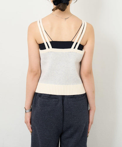 B 菱格吊帶套裝開衫