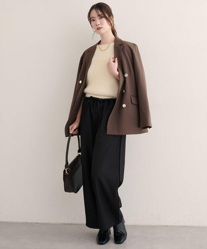 【natural couture】側邊條紋休閒褲