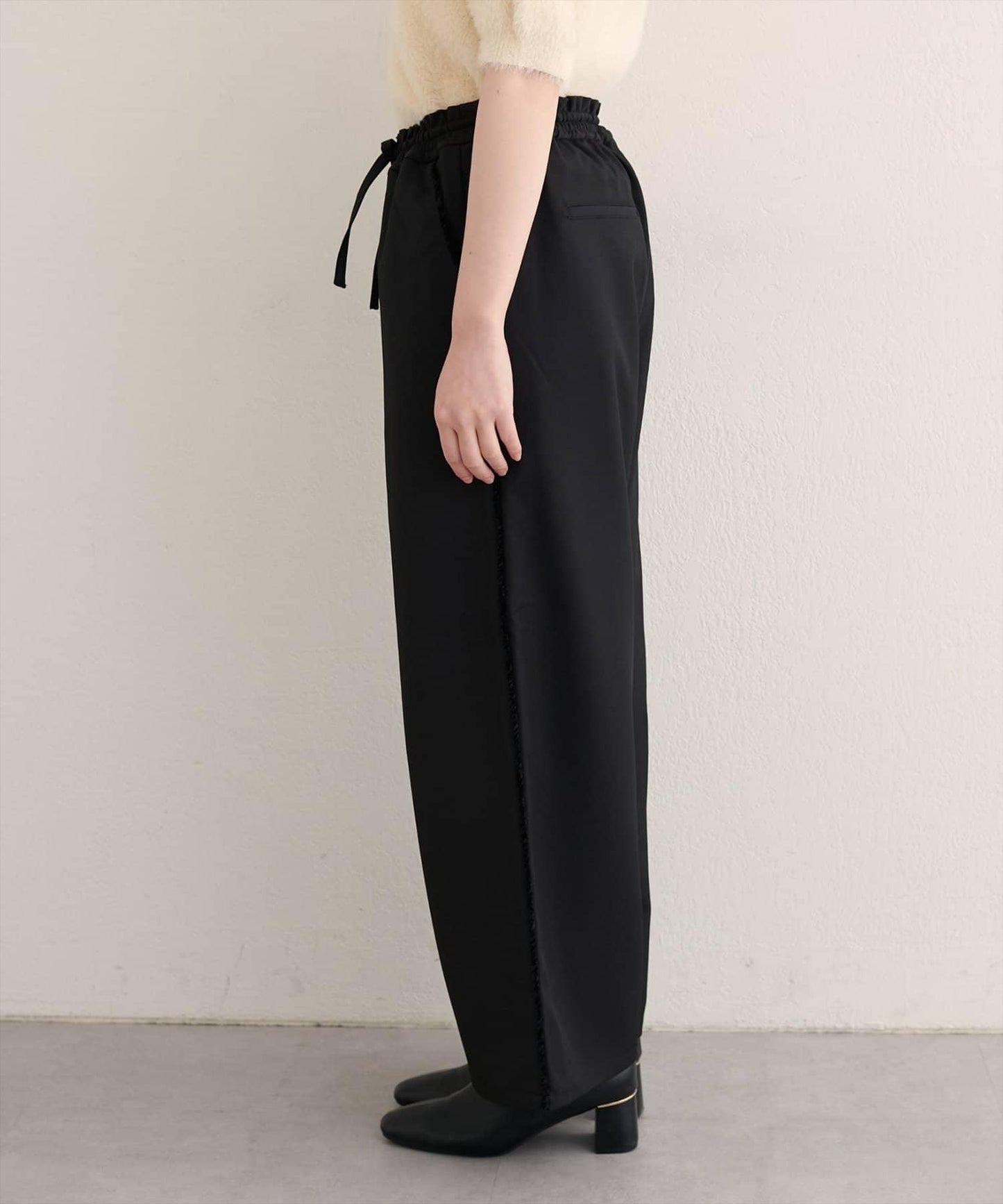 【natural couture】側邊條紋休閒褲