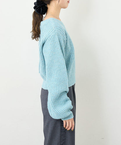 【前後兩穿】B 閃粉後開衩套頭衫