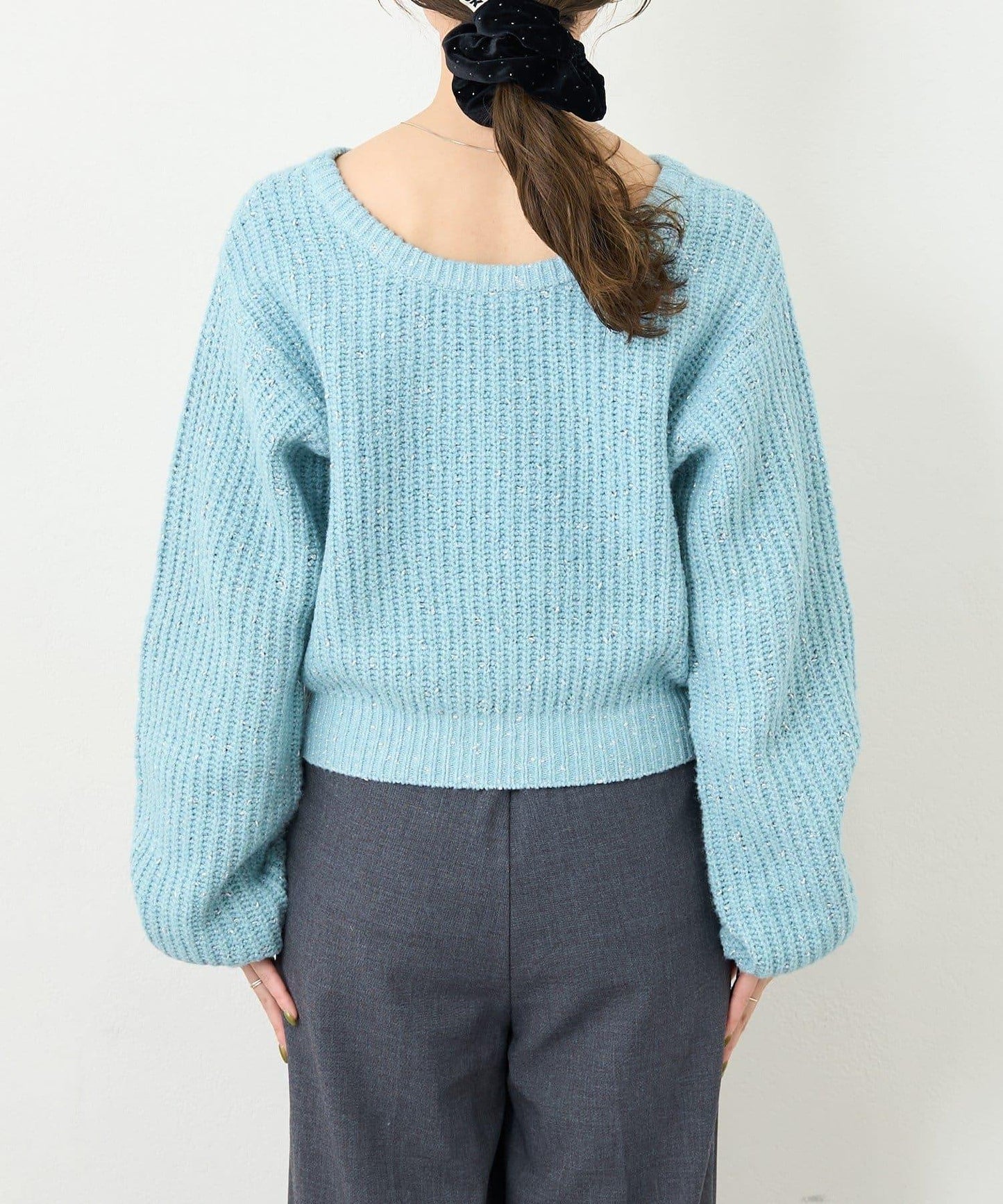 【前後兩穿】B 閃粉後開衩套頭衫