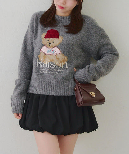 【RMAF】針織帽熊圖案套頭衫