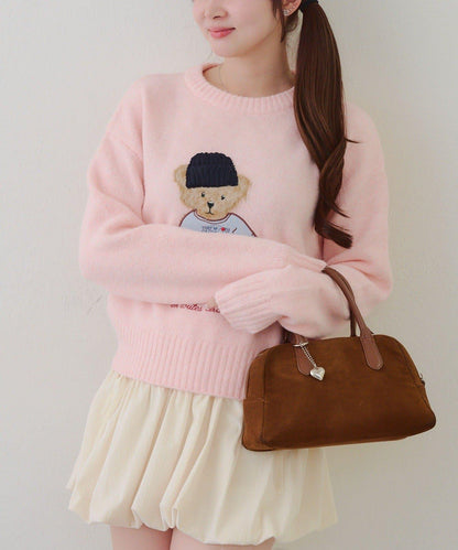 【RMAF】針織帽熊圖案套頭衫