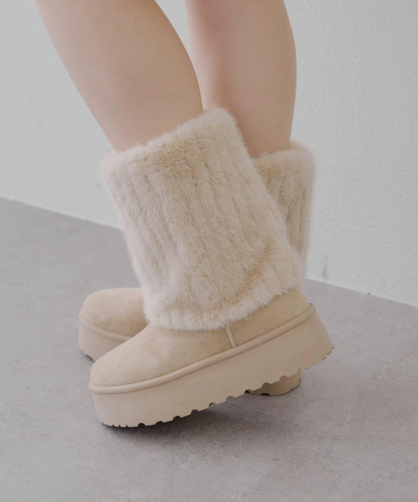 【RMAF】仿皮草短款羊毛靴