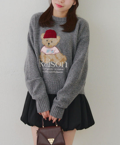 【RMAF】針織帽熊圖案套頭衫