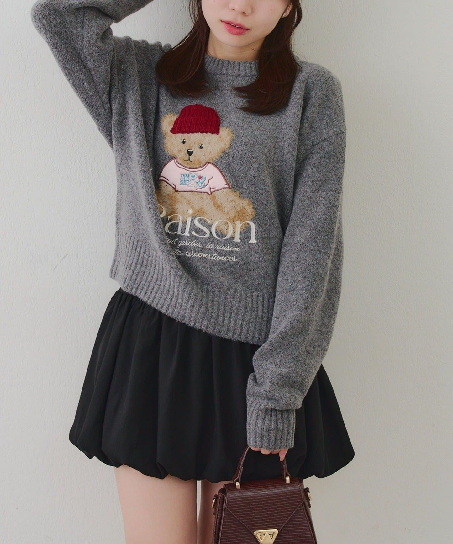 【RMAF】針織帽熊圖案套頭衫