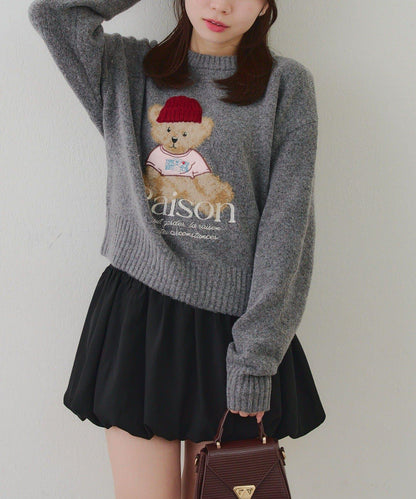 【RMAF】針織帽熊圖案套頭衫