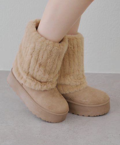 【RMAF】仿皮草短款羊毛靴