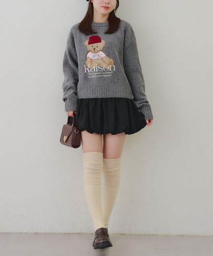 【RMAF】針織帽熊圖案套頭衫