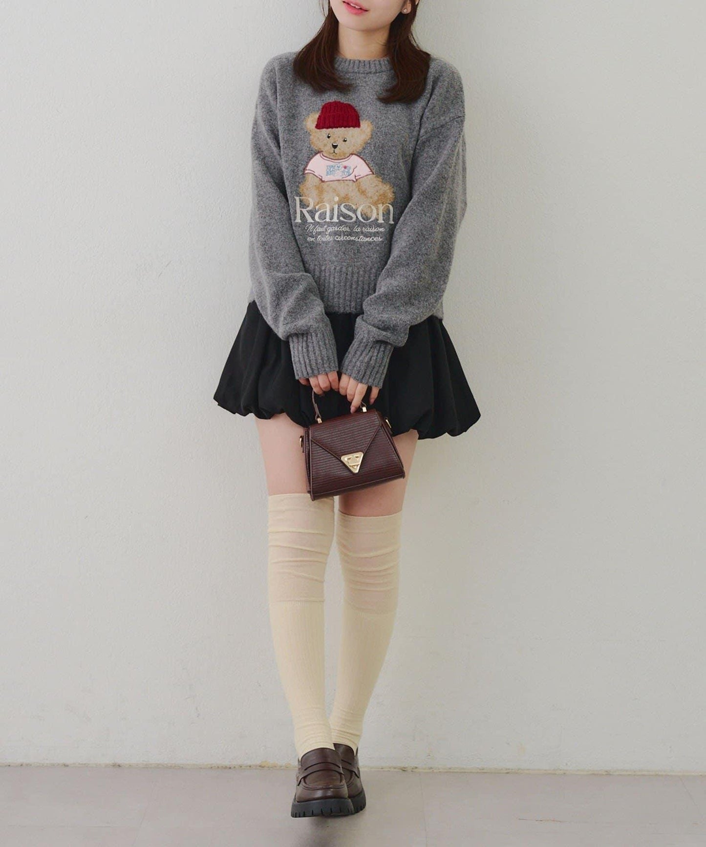 【RMAF】針織帽熊圖案套頭衫