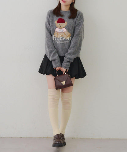 【RMAF】針織帽熊圖案套頭衫