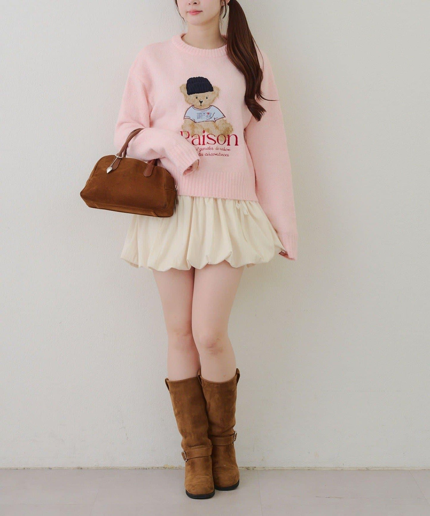 【RMAF】針織帽熊圖案套頭衫