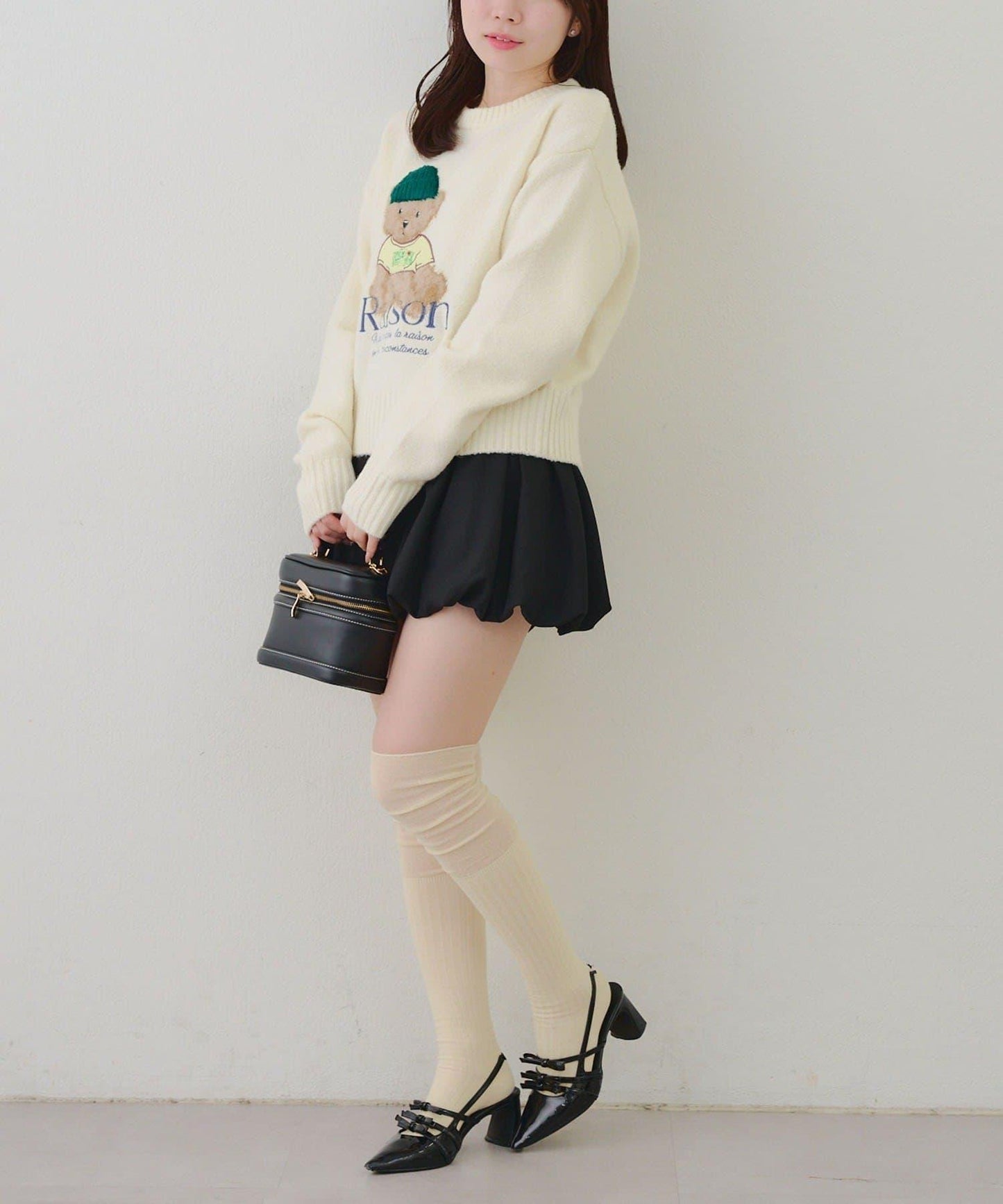 【RMAF】針織帽熊圖案套頭衫