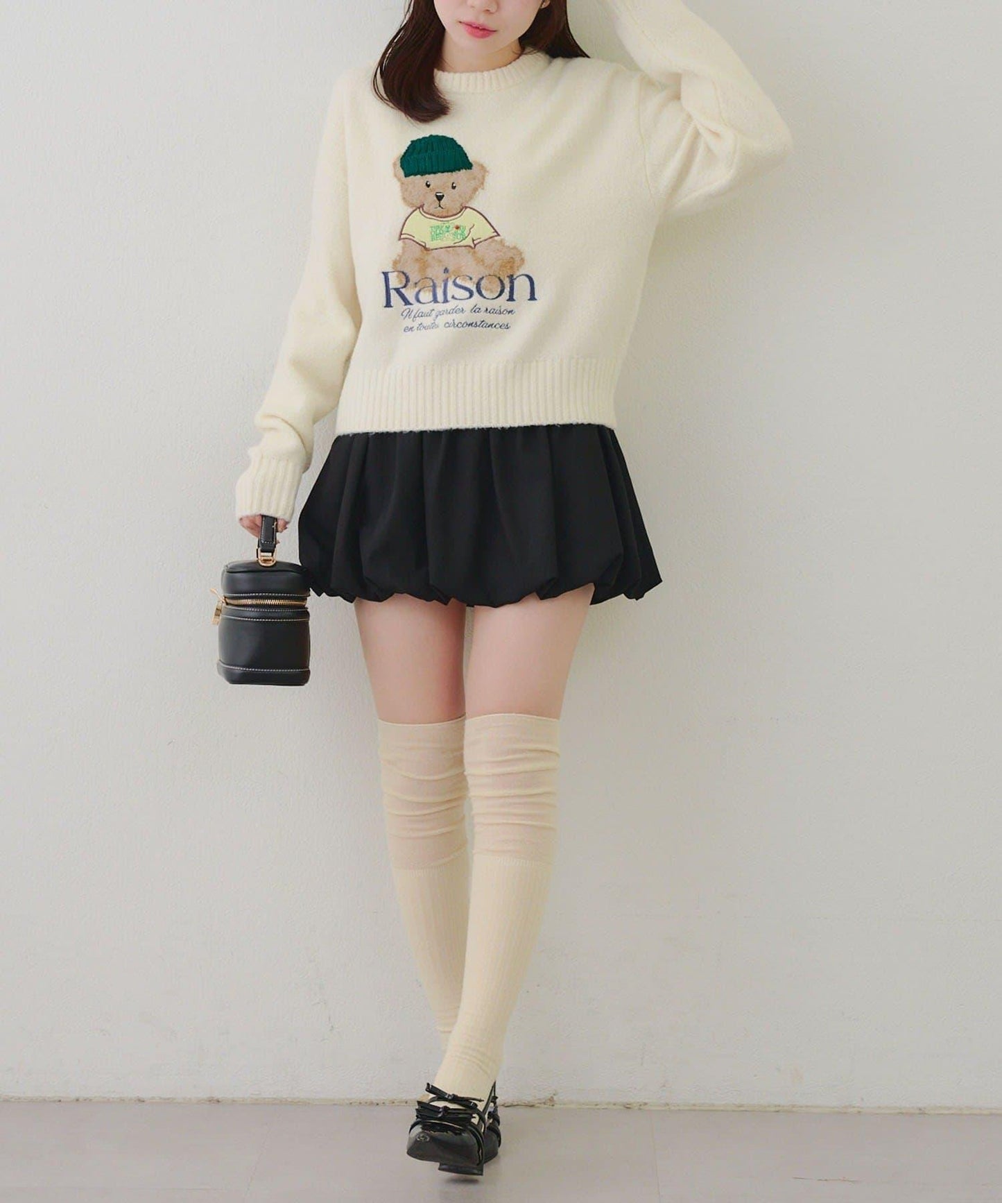 【RMAF】針織帽熊圖案套頭衫