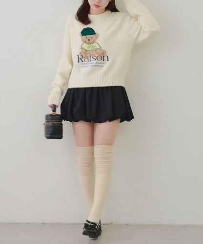 【RMAF】針織帽熊圖案套頭衫