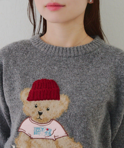 【RMAF】針織帽熊圖案套頭衫