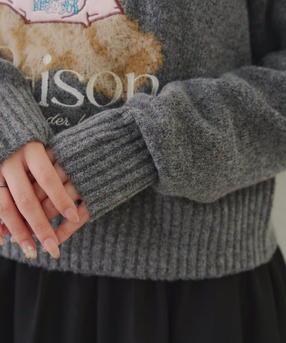 【RMAF】針織帽熊圖案套頭衫