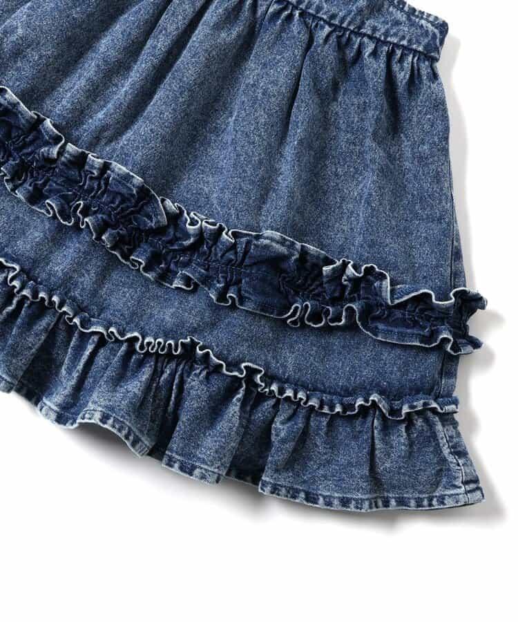 2件套牛仔荷葉邊連衣裙