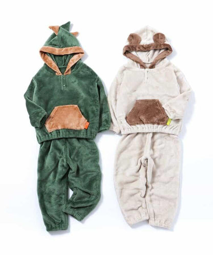 動物圖案法蘭絨睡衣