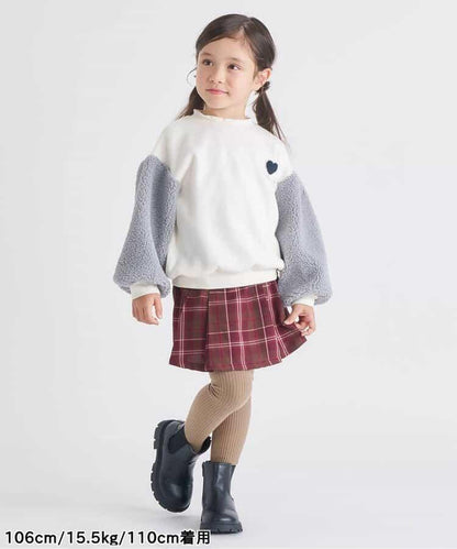 愛心刺繡袖毛絨衛衣
