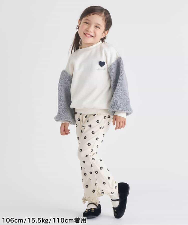 愛心刺繡袖毛絨衛衣