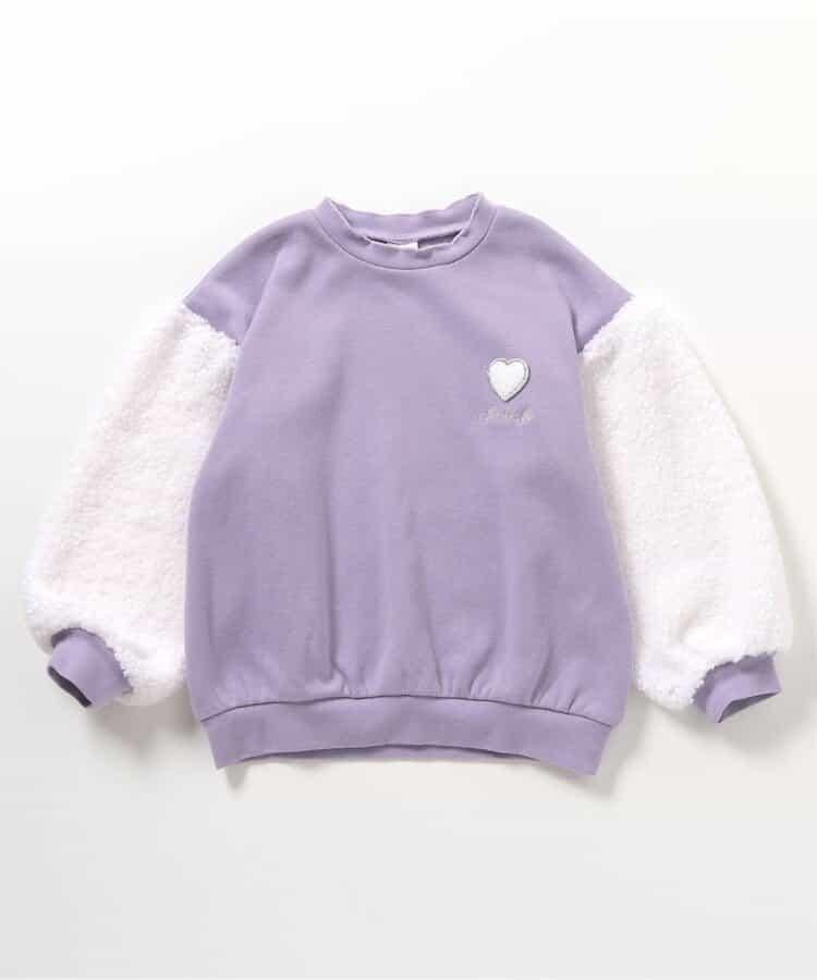 愛心刺繡袖毛絨衛衣