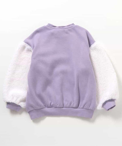 愛心刺繡袖毛絨衛衣