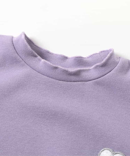 愛心刺繡袖毛絨衛衣