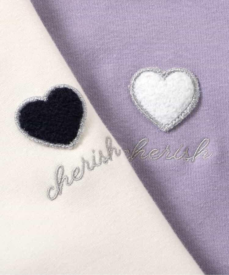 愛心刺繡袖毛絨衛衣