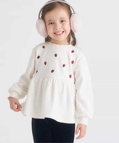 內層搖粒絨荷葉邊刺繡衛衣