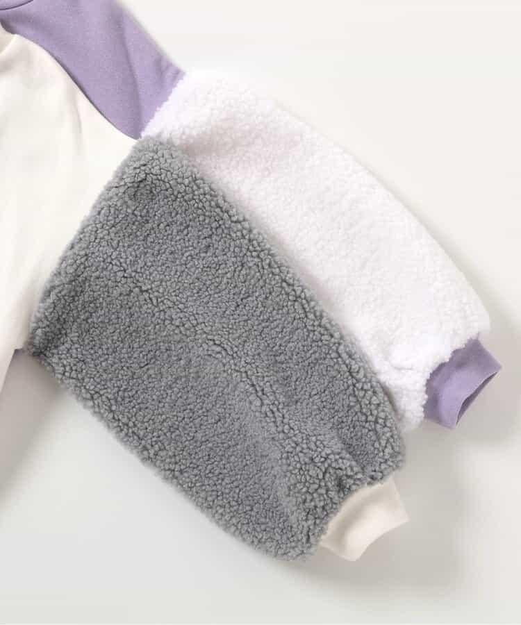 愛心刺繡袖毛絨衛衣